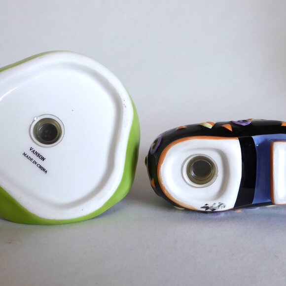 NEW 2003 SPOOKY HOLLOW WITCH HAT BOOT CERAMIC SALT PEPPER SHAKER SET - Picture 11 of 15